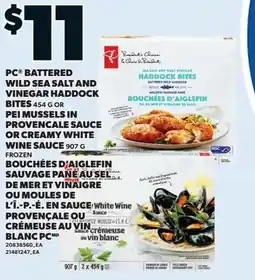Loblaws PC battered wild sea salt and vinegar haddock bites offer