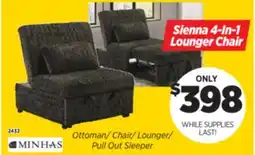 Surplus Furniture 4-In-1 Sienna Chocolate Lounge Chair offer