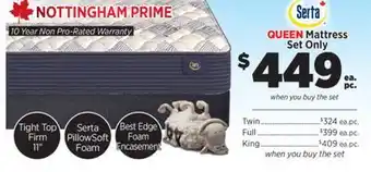 Surplus Furniture Nottingham Prime Queen Mattress Set offer