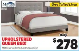 Surplus Furniture Grey Tufted-Linen Queen Bed offer