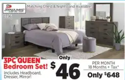 Surplus Furniture Aurora Oak 3-Piece Queen Bedroom Set offer