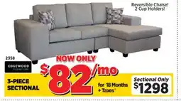 Surplus Furniture Kirkland Platinum 3Pc Sectional offer