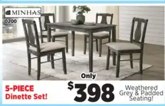 Surplus Furniture Kaylee Weather 5Pc Dinette Set offer