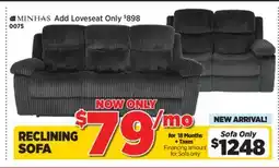 Surplus Furniture Mia Midnight Reclining Sofa offer