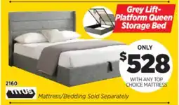 Surplus Furniture Grey Lift Platform Queen Bed w/ Storage offer