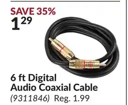 Princess Auto 6 ft Digital Audio Coaxial Cable offer