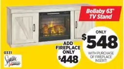 Surplus Furniture Bellaby Whitewash 63 TV Stand offer