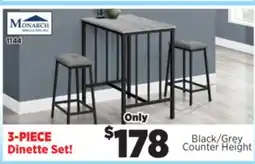 Surplus Furniture Grey/Black Metal 3PC Bar Set offer
