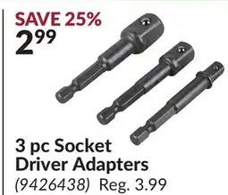 Princess Auto 3 pc Socket Driver Adapters offer