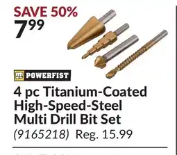 Princess Auto 4 pc Titanium-Coated High-Speed-Steel Multi Drill Bit Set offer