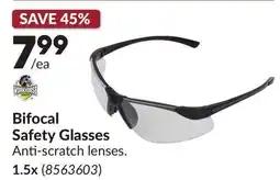 Princess Auto 1.5x Bifocal Safety Glasses offer