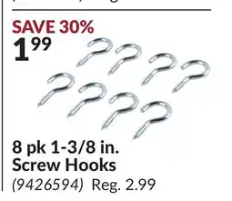 Princess Auto 8 pk 1-3/8 in. Screw Hooks offer