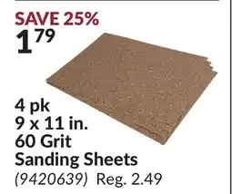 Princess Auto 9 x 11 in. 60 Grit Sanding Sheets offer