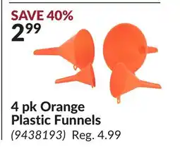 Princess Auto 4 pk Orange Plastic Funnels offer