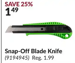 Princess Auto Snap-Off Blade Knife offer