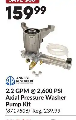 Princess Auto 2.2 GPM @ 2,600 PSI Axial Pressure Washer Pump Kit offer