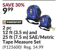 Princess Auto 2 pc 12 ft (3.5 m) and 25 ft (7.5 m) SAE/Metric Tape Measure Set offer