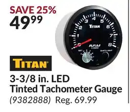 Princess Auto 3-3/8 in. LED Tinted Tachometer Gauge offer