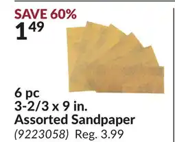 Princess Auto 6 pc 3-2/3 x 9 in. Assorted Sandpaper offer