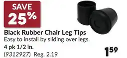 Princess Auto Black Rubber Chair Leg Tips offer
