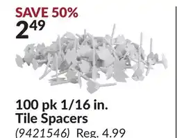 Princess Auto 100 pk 1/16 in. Tile Spacers offer