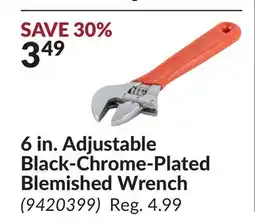 Princess Auto 6 in. Adjustable Black-Chrome-Plated Blemished Wrench offer