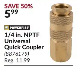 Princess Auto 1/4 in. NPTF Universal Quick Coupler offer