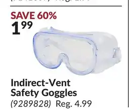 Princess Auto Indirect-Vent Safety Goggles offer