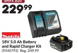 Princess Auto 18V 5.0 Ah Battery and Rapid Charger Kit offer