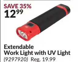 Princess Auto Extendable Work Light with UV Light offer