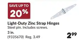 Princess Auto Light-Duty Zinc Strap Hinges offer