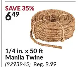 Princess Auto 1/4 in. x 50 ft Manila Twine offer