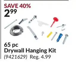 Princess Auto 65 pc Drywall Hanging Kit offer