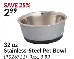 Princess Auto 32 oz Stainless-Steel Pet Bowl offer