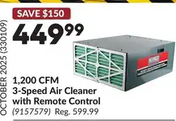 Princess Auto 1, 200 CFM 3-Speed Air Cleaner with Remote Control offer