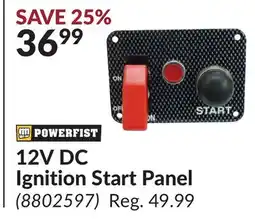 Princess Auto 12V DC Ignition Start Panel offer