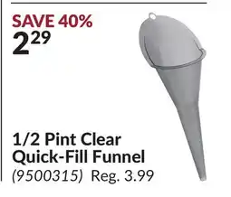Princess Auto 1/2 Pint Clear Quick-Fill Funnel offer