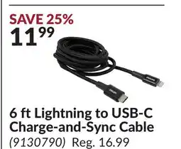 Princess Auto 6 ft Lightning to USB-C Charge-and-Sync Cable offer