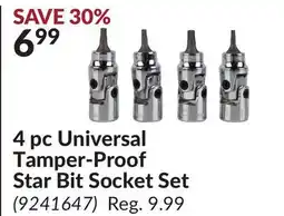 Princess Auto 4 pc Universal Tamper-Proof Star Bit Socket Set offer