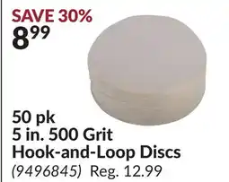 Princess Auto 50 pk 5 in. 500 Grit Hook-and-Loop Discs offer