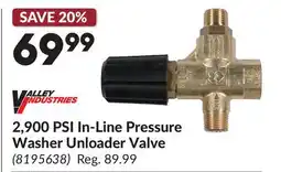 Princess Auto 2,900 PSI In-Line Pressure Washer Unloader Valve offer