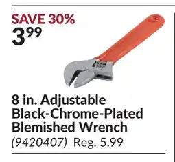 Princess Auto 8 in. Adjustable Black-Chrome-Plated Blemished Wrench offer
