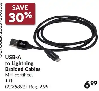 Princess Auto USB-A to Lightning Braided Cables offer