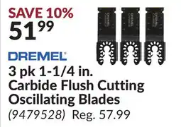Princess Auto Dremel 3 pk 1-1/4 in. Carbide Flush Cutting Oscillating Blades offer
