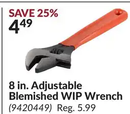 Princess Auto 8 in. Adjustable Blemished WIP Wrench offer