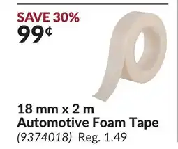 Princess Auto 18 mm x 2 m Automotive Foam Tape offer