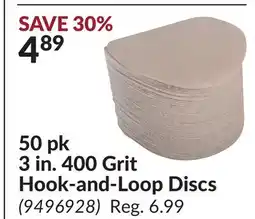 Princess Auto 50 pk 3 in. 400 Grit Hook-and-Loop Discs offer