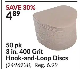 Princess Auto 50 pk 3 in. 400 Grit Hook-and-Loop Discs offer