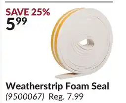 Princess Auto Weatherstrip Foam Seal offer