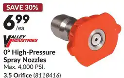 Princess Auto 0° High-Pressure Spray Nozzles offer